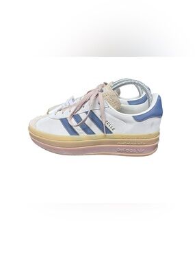 New Adidas Gazelle Sneakers in Cream and Blue Sz 8